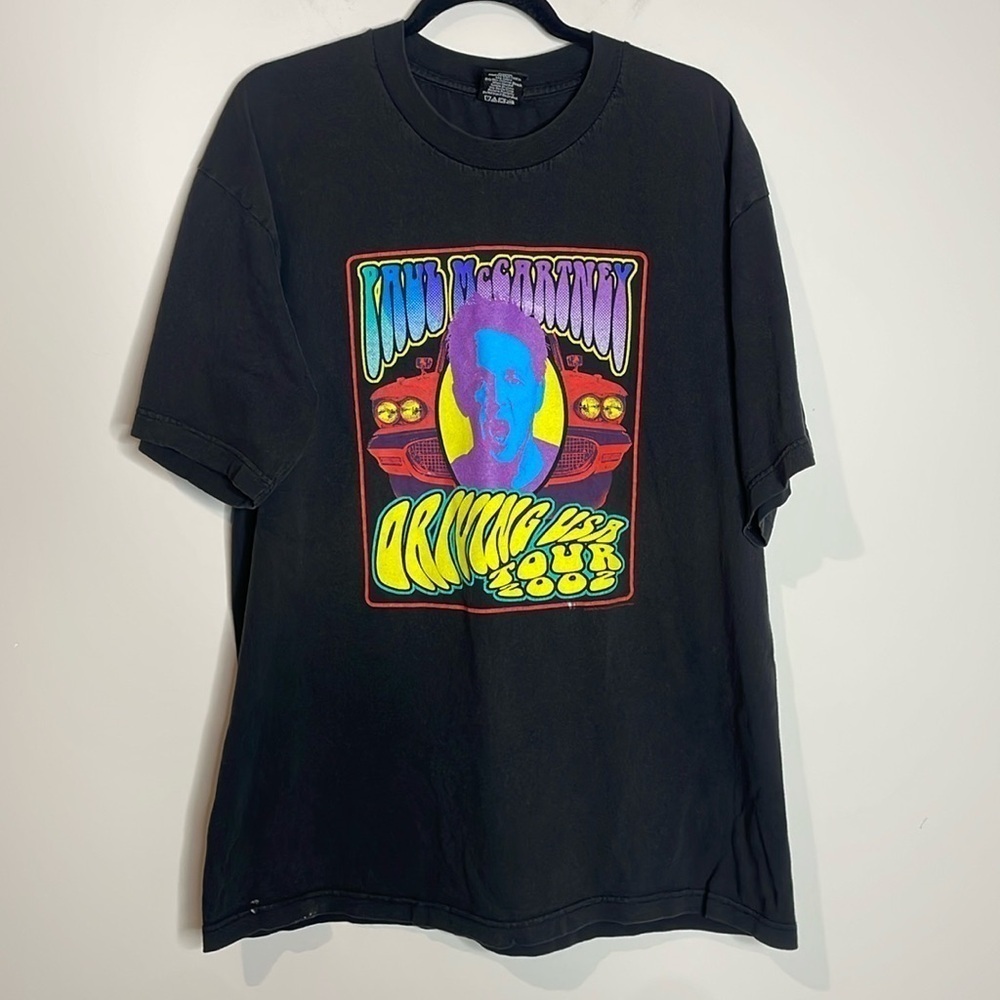 Vintage 2002 Paul McCartney Driving USA Tour T-Shirt Size XL Giant Tag